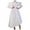 White, variant on Winter Saving Wedding Guest Dresses for Women Formal Solid Round Neck Three-quarter Sleeve Large Skirt Hem Dress