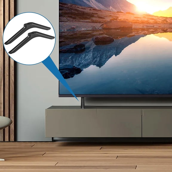 Nicehomfit Universal TV Stand Legs with Anti- Pads, Easy to Install Desktop TV Base Support in Black