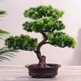 thumbnail image 5 of Artificial Bonsai Pine, Home Office Simulation Pine Potted Plant Decorative, Artificial Flowers Fake Green Potted Plants Ornaments, Creative Simulation Bonsai Potted Home Decor(2), 5 of 6