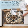 thumbnail image 5 of Boho Ethnic Cabinet Curtain 32"Wx55"L,Dustproof Pantry Door Curtain W/ Self Adhesive Tape,Vintage Bohemian Traditional Floral Classic Tall Storage Cover Privacy Drape for Bathroom Kitchen, 5 of 9