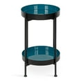 thumbnail image 3 of Kate and Laurel Nira Two-Tiered Mid-Century Side Table, 15" x 15" x 24", Teal And Black, Chic Modern End Table For Storage And Decor, 3 of 6
