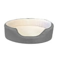 thumbnail image 5 of FurHaven Pet Products Faux Sheepskin & Suede Oval Pet Bed for Dogs & Cats - Gray, Small, 5 of 10