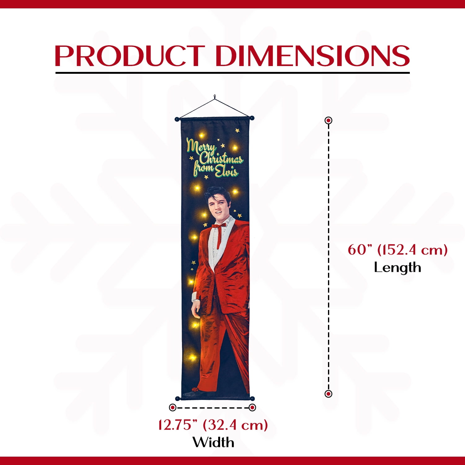 Buy Elvis Hanging Porch Christmas Banner with LED Lights, Musical Front