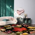 3 Ft Round Area Rug Mats for Living Room Autumn Fallen Leaves Lines