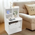 thumbnail image 2 of Modern Bedroom Nightstand Small Dresser 2 Drawers W/ Storage Shelf Bedside Table, 2 of 23