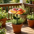 thumbnail image 4 of SLYNSHome Metal Plant Umbrellas for Outdoor Orange Small Plants Shade Cover Metal Garden Shade Disk Outdoor Garden Umbrella for Potted Decor, 4 of 9