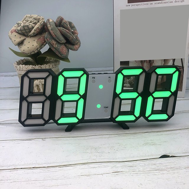 YAOMOBB Réveil Horloge Numérique LED 3D pour Décoration Murale et Usage Domestique