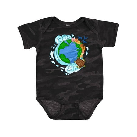 

Inktastic Earth Day Turtle Planet with Waves and Birds Gift Baby Boy or Baby Girl Bodysuit