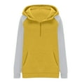 thumbnail image 6 of Fashion Zip Up Hoodie for Womens Pullover Plus Size Solid Color Blocked Loose Long Sleeved Hoodie Sweatshirt Long Sleeved-neck Top/shirt, 6 of 8