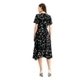thumbnail image 3 of ALFANI Womens Black Polka Dot Midi Wrap Dress Size: 16, 3 of 4