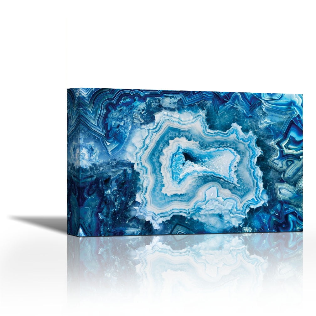 Indigo Agate II Contemporary Fine Art Giclee on Canvas Gallery Wrap