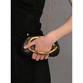 thumbnail image 2 of Bolso de mano Tasysain para mujer, piel sintética, asa metálica, negro, 2 of 7