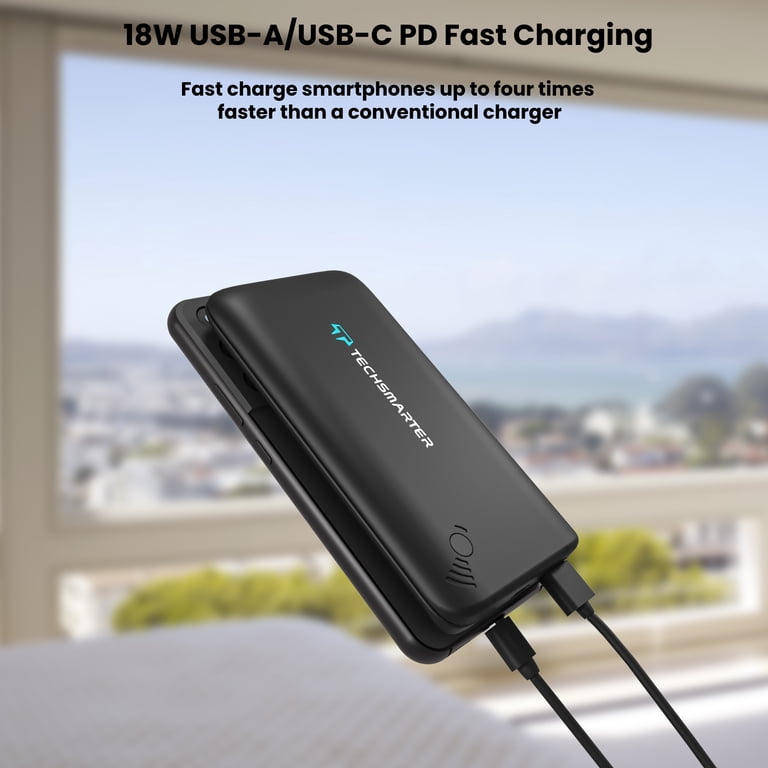 【ほぼ未使用品】Smart Tap PowerArQ Foladable 120 Techsmarter, Wireless Power Bank, 12000mAh, Anti-slip Suction Cups