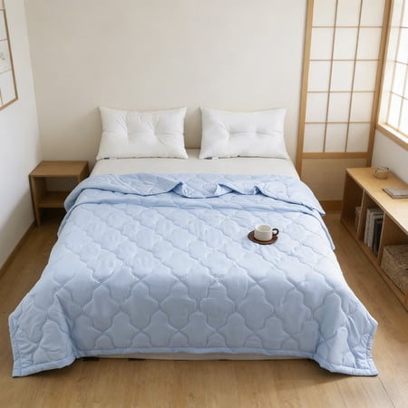 Summer Quilt Cooling Blanket Ice Silk Lightweight Breathable Comforter Air Conditioning Blanket Soft Bed Quilt For Hot Sleepers Bedroom Home Travel Office Sofa Rest All Season Use