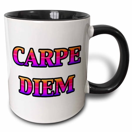 3drose, Carpe Diem, Sunset Colors,, 11oz Two-tone Black Mug