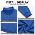 thumbnail image 5 of Vxararl Mens Zip Up Sweatshirt Lightweight Fleece Jacket Lightweight Fleece Full Zip no Hood Athletic Jacket Fall/winter Casual Wear, Outdoor Office Business Fleece Jacket Men Blue L, 5 of 6