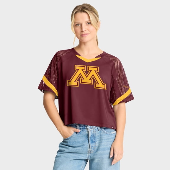 Women's Fanatics Maroon Minnesota Golden Gophers Oversized Raglan V-Neck Fashion Jersey