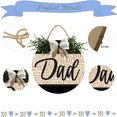thumbnail image 2 of Eveokoki Dad Wooden Front Door Sign Rustic Round Wreath Wall Hanger Porch Decor Spring and Summer Farmhouse Decoration Housewarming Gift 12 Inches, 2 of 5