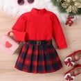 thumbnail image 2 of Sngxgn Girl's 2 Piece Outfits Half Sleeve Jacket and Ruffle Mini Skirt Set(Red,80), 2 of 6