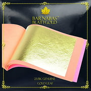 Genuine Gold Leaf Sheets 23.5k - by Barnabas Blattgold - 3.1 inches - 25 Sheets Booklet - Loose Leaf