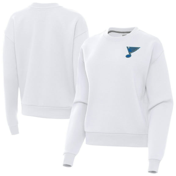 Women's Antigua White St. Louis Blues Victory Pullover Sweatshirt