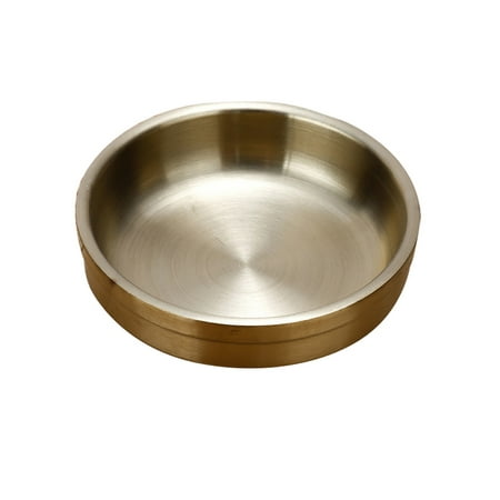 

304 Stainless Steel Sauce Dishes Food Dipping Bowls Round Seasoning Dish Saucer Appetizer Plates(Golden 12cm)