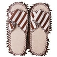 thumbnail image 1 of Washable ing Cleaning Striped Quick Lazy Home Mop Slippers Coral Fleece, 1 of 6