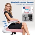 thumbnail image 4 of COOLHUT Office Chair, Ergonomic Office Chair, Comfort Home Office Task Chair, Lumbar Support Computer Chair with Flip-up Arms and Adjustable Height, 350LBS, Pink, 4 of 10
