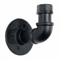 thumbnail image 1 of Storage Hook Matte Black Industrial Plumbing Curved Iron Storage Rack Wall Hook, 1 of 4