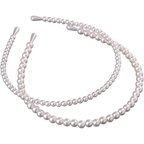 wonima44 2 Pack Pearl Headbands for Women – Simple Design Hair Accessories for Wedding, Party, Bridal, Birthday Gift