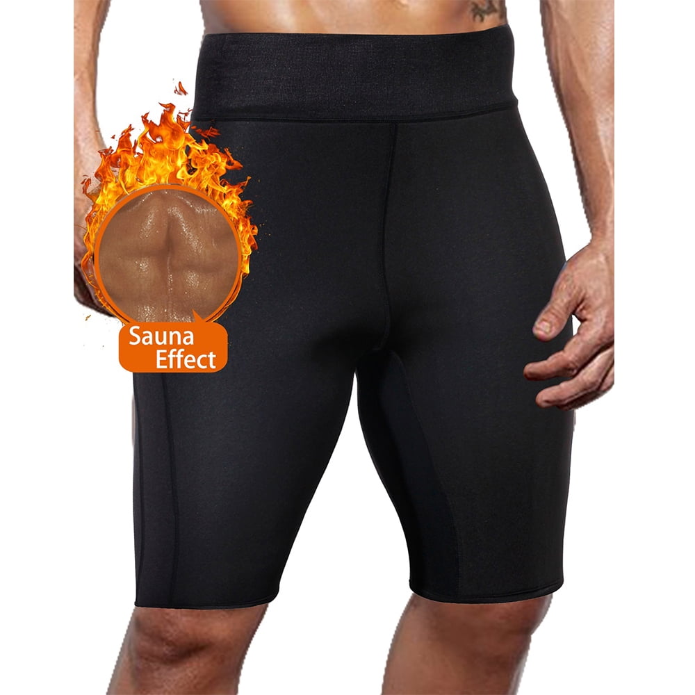 Men's Neoprene Hot Sauna Sweat Pants Thermo Shorts Thigh Shaper for Weight Loss 