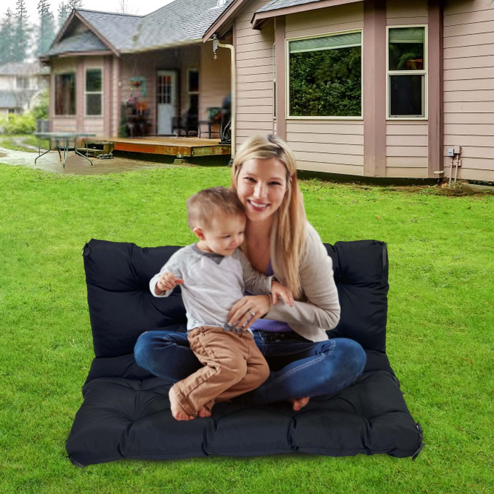 YIMWNYI Outdoor Porch Cushions Waterproof 3 Seater Chair Cushions Thick Patio Furniture Cushions Replacement for Garden, Non-slip Easy to Clean, Stylish Patterns, Weather Resistant