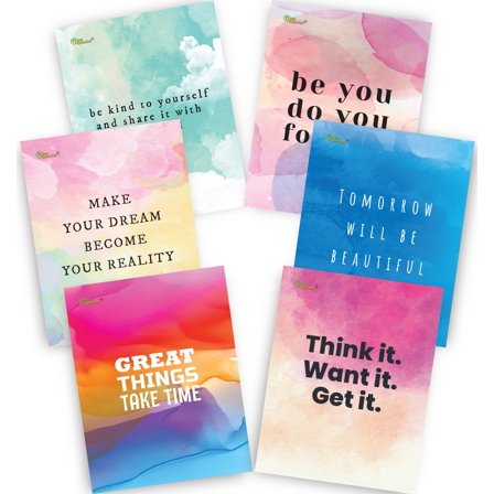 New Generation Water Color Design 2-Pocket Folders, Letter Size, Multicolor, 6 Count