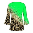 thumbnail image 5 of IROINNID Savings Tunic Tops for Women Womens Oversized Shirt Leisure Trumpet 3/4 Sleeve Printed Buttoned Basic Ruched Corset Tunic Tops Pleated T-shirts Blouses,Green, 5 of 5