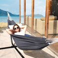 thumbnail image 4 of Hamaca de camping para exteriores, lona portátil Hamaca ligera con correas aptas para árboles, bolsa de transporte, perfecta para jardín, balcón, patio, playa, senderismo, 4 of 4