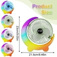 thumbnail image 3 of USB Rechargeable Desk Fan with Gradient Light, Quiet Multi-Speed Circulation Table Fan, Portable Atmosphere Lamp Fan for Home Bedroom Office Travel Camping(Green), 3 of 8