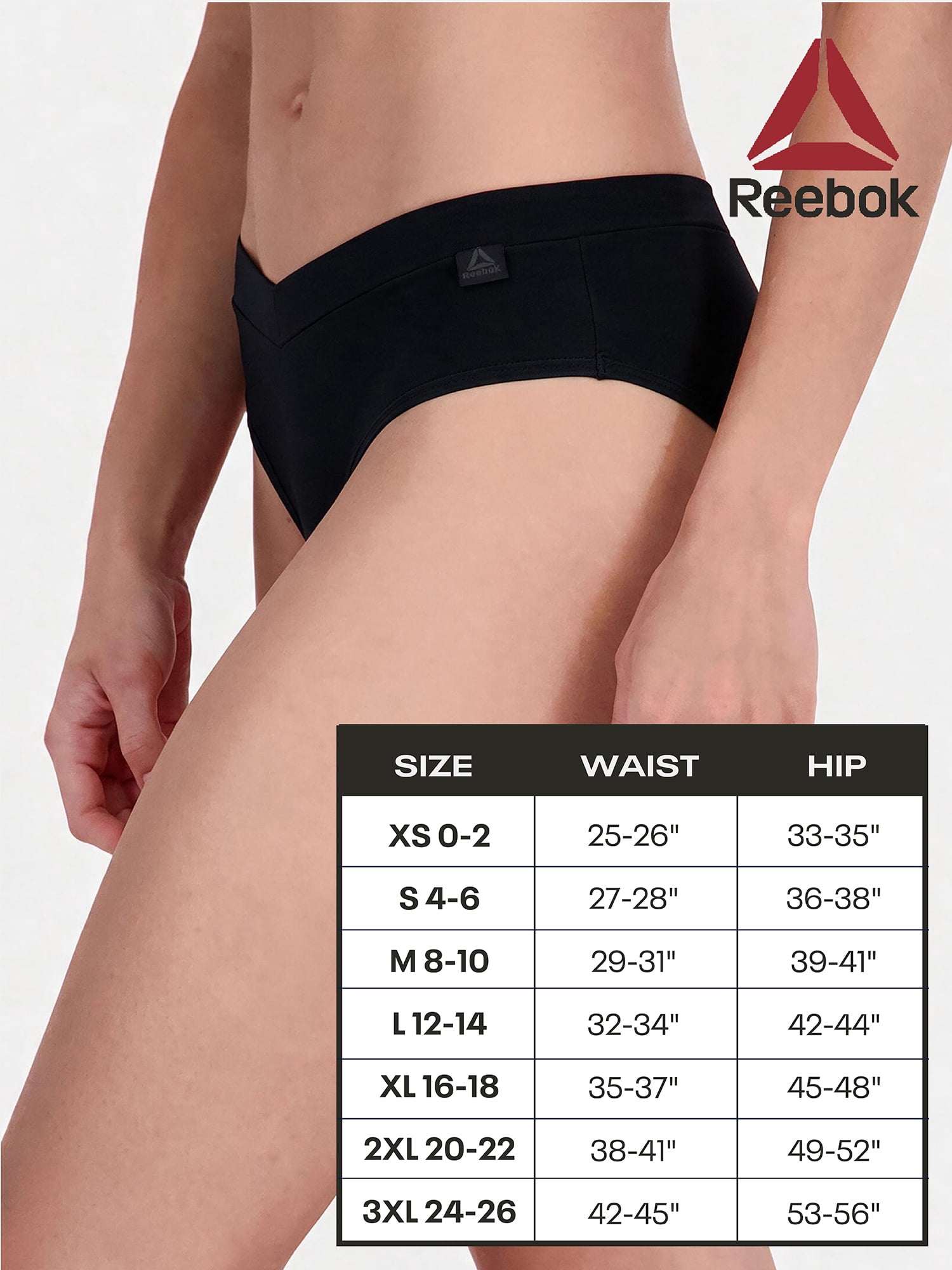 Reebok Women’s Tech Comfort Hipster Underwear, 3 Pack, Sizes S - 3XL