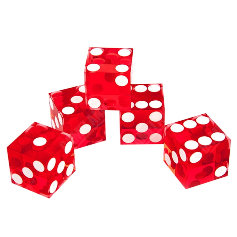 19mm A Grade Serialized Set of Casino Dice-Red Craps Yahtzee Five Dice 