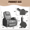 thumbnail image 7 of Homall Power Lift Recliner Chair Leathaire  for Elderly with Ergonomic Lounge Chair Single Sofa Gray, 7 of 7
