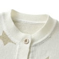 thumbnail image 3 of Xmarks Girls Sweater Cardigan Love/Star Print Knit Coat Long Sleeved Kids Sweaters Jacket Outfit 1-7Y, 3 of 9