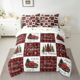 thumbnail image 2 of Feelyou Red Rustic Truck Twin Bedding Sets 7-Piece, Vintage Western Buffalo Bedding Comforter Set, Merry Christmas Reversible Sheet Sets, Luxury Bedroom Decor, 2 of 7