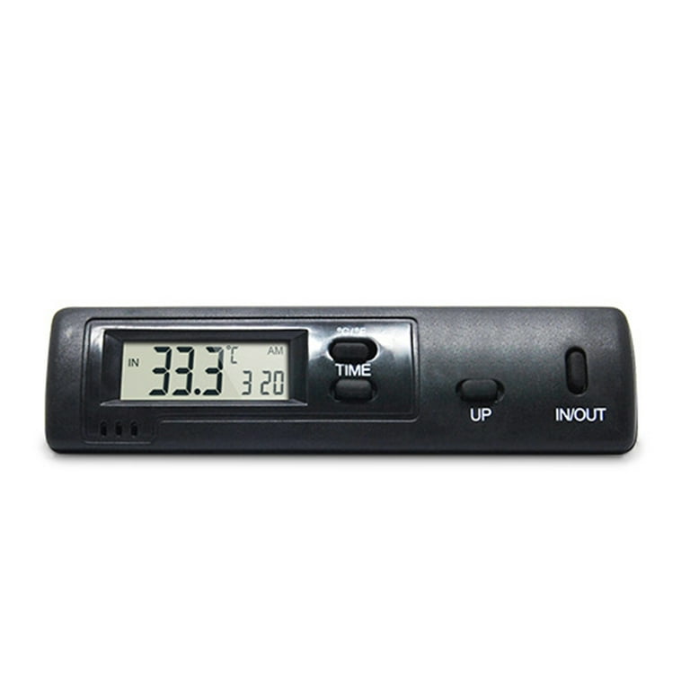 In-Outdoor Thermometer Auto A/C Digital LCD Display In Out Clock For Car  Home Vehicle Dual-Way Digital Thermometer Clock 