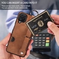 thumbnail image 5 of Allytech Wallet Case for Samsung Galaxy A12, [Card Slot] [Ring Buckle] [Adjustable Wristband with Snap Buckles] Premium PU Leather Kickstand Shockproof Case Cover for Women Men - Brown, 5 of 10
