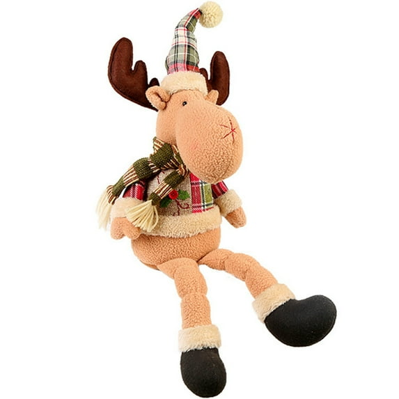 Christmas Stuffed Animal Plush Decoration Christmas Decor Reindeer/Santa Claus/Snowman/Elk Stuffed Plush Toys Xmas Home Ornament