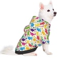 thumbnail image 2 of Fotbe Colorful Dinosaurs Print Small Dog Sweater Hoodies Pet Grey Hooded Soft Fleece Sweatshirts with Pocket Fall Winter Puppy Cat Sweaters Warm Clothes-Medium, 2 of 7