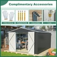 thumbnail image 6 of DetalleGo 10x12FT Metal Storage Shed - No Foundation Needed! Lockable Double Doors (49.5"x65"), Aluminum Frame & Galvanized Steel, All-Weather Garden Shed for Lawn Mower/Tools, 6 of 8