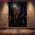 thumbnail image 1 of Pintura en lienzo de murciélago, Gato Negro, bruja, búho antiguo, Cuervo, arte de pared, Animal bruñido oscuro, póster de arte gótico Vintage e impresión, decoración del hogar, 1 of 4