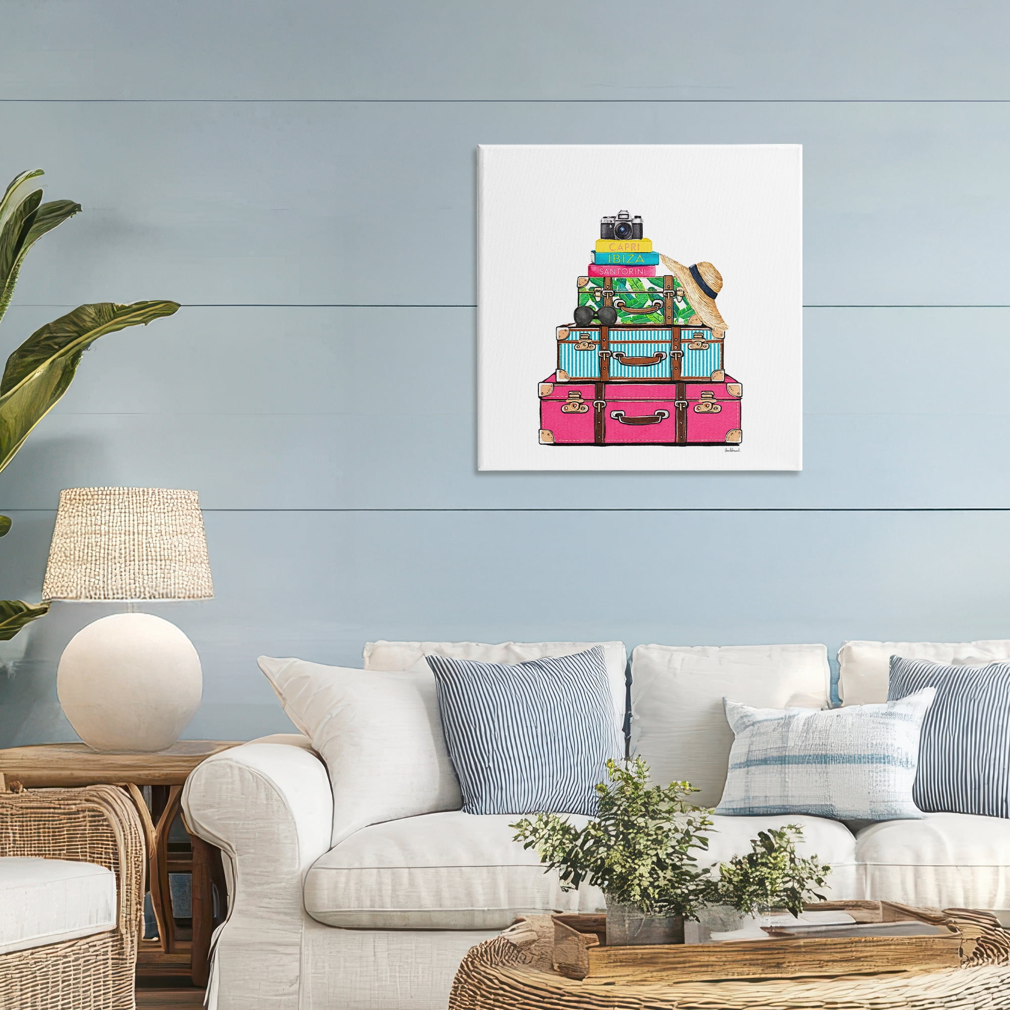 Stupell Industries Glam Travel Suitcases Canvas Wall Art, design by Amanda Greenwood