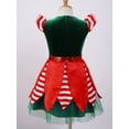 thumbnail image 6 of Zaldita Kids Girls Christmas Santa Claus Dress Xmas Elf Outfit Velvet Dance Tutu Dress Fancy Dress Up Green 14, 6 of 7