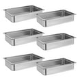 thumbnail image 1 of 6-Pack Full Size Stainless Steel Steam Table Pans – 4-Inch Deep, Commercial Grade, Anti-Jamming, Oven Safe, Ideal for Hotel, Catering, Buffet,Durable Kitchen Fundamental – Size: 6p-0.5-811-4, 1 of 5